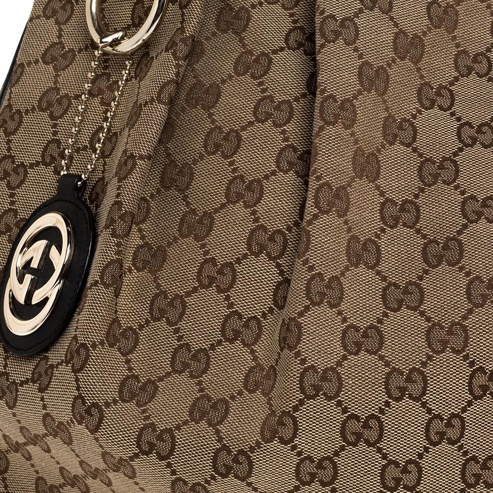 Gucci Beige/Ebony GG Canvas and Leather Large Sukey Tote 2