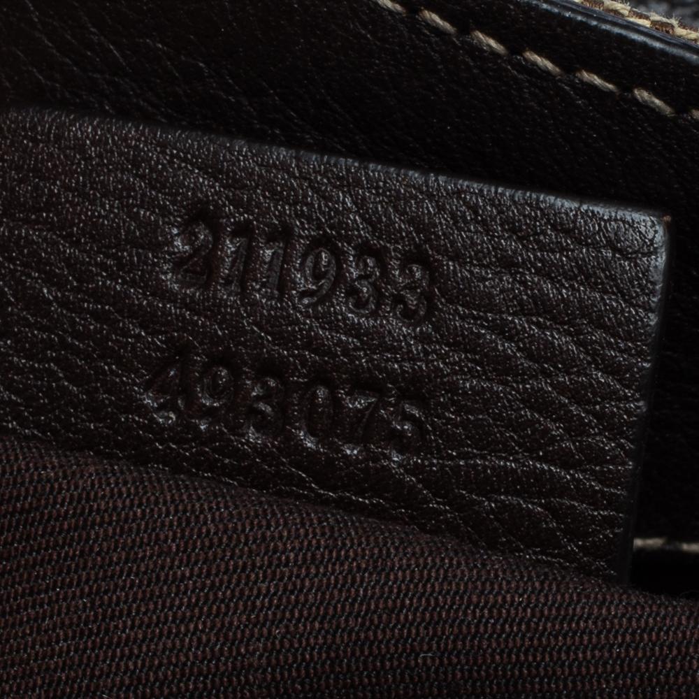 Gucci Beige/Ebony GG Canvas and Leather Medium New Ladies Web Hobo 5