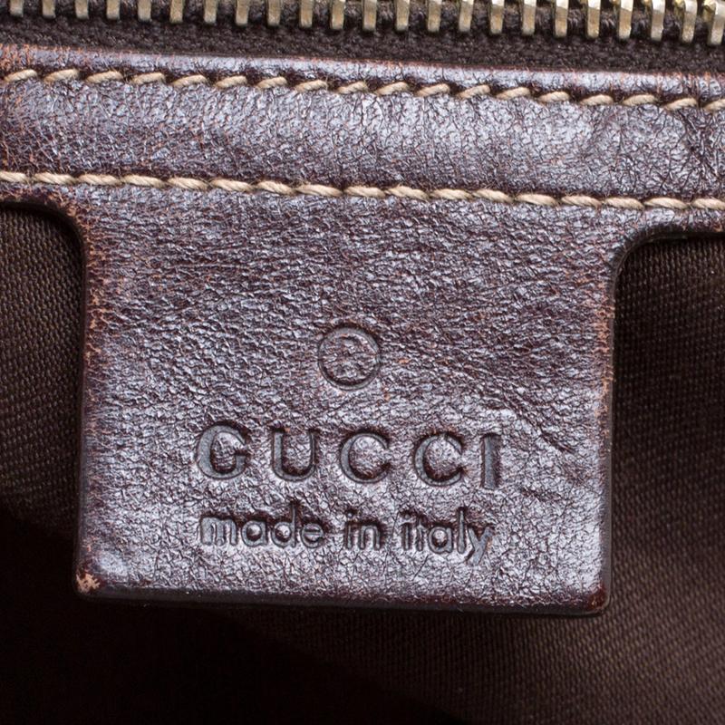 Gucci Beige/Ebony GG Canvas and Leather Medium Pelham Hobo 3