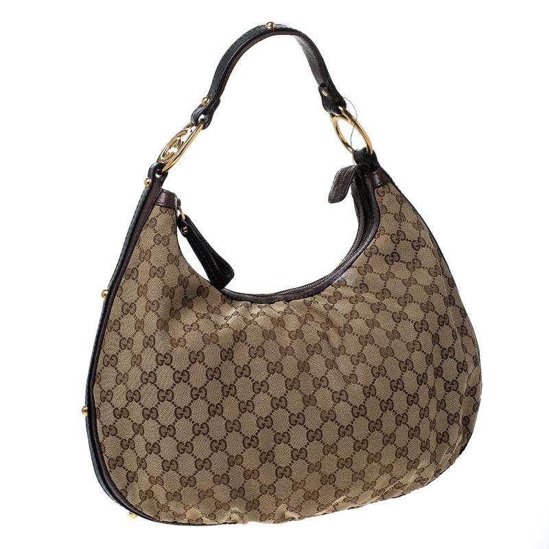 Gucci Beige/Ebony GG Canvas Medium Pelham Hobo 7