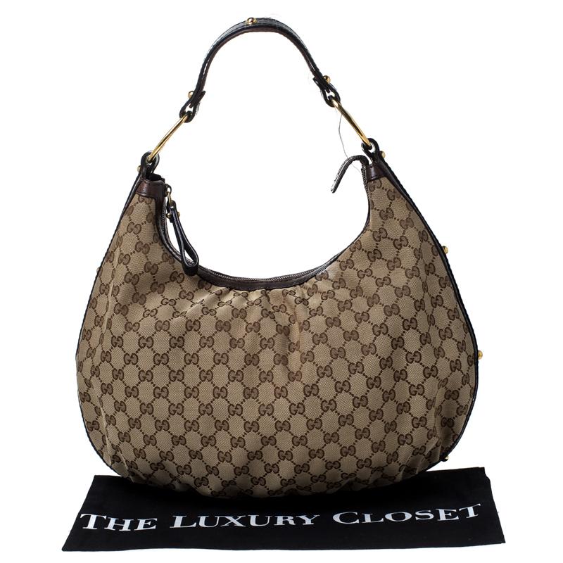 Gucci Beige/Ebony GG Canvas Medium Pelham Hobo 8