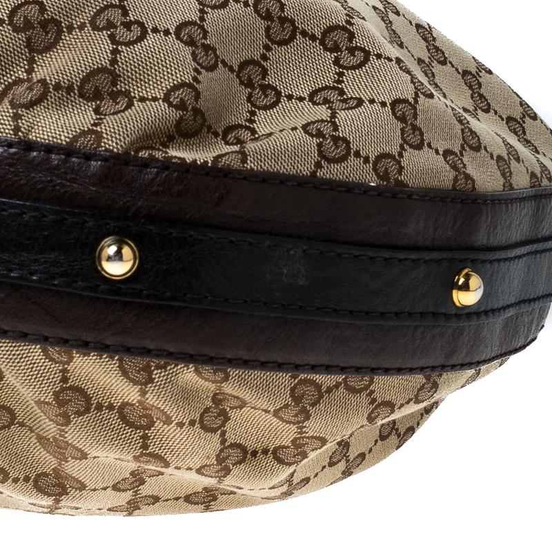 Women's Gucci Beige/Ebony GG Canvas Medium Pelham Hobo