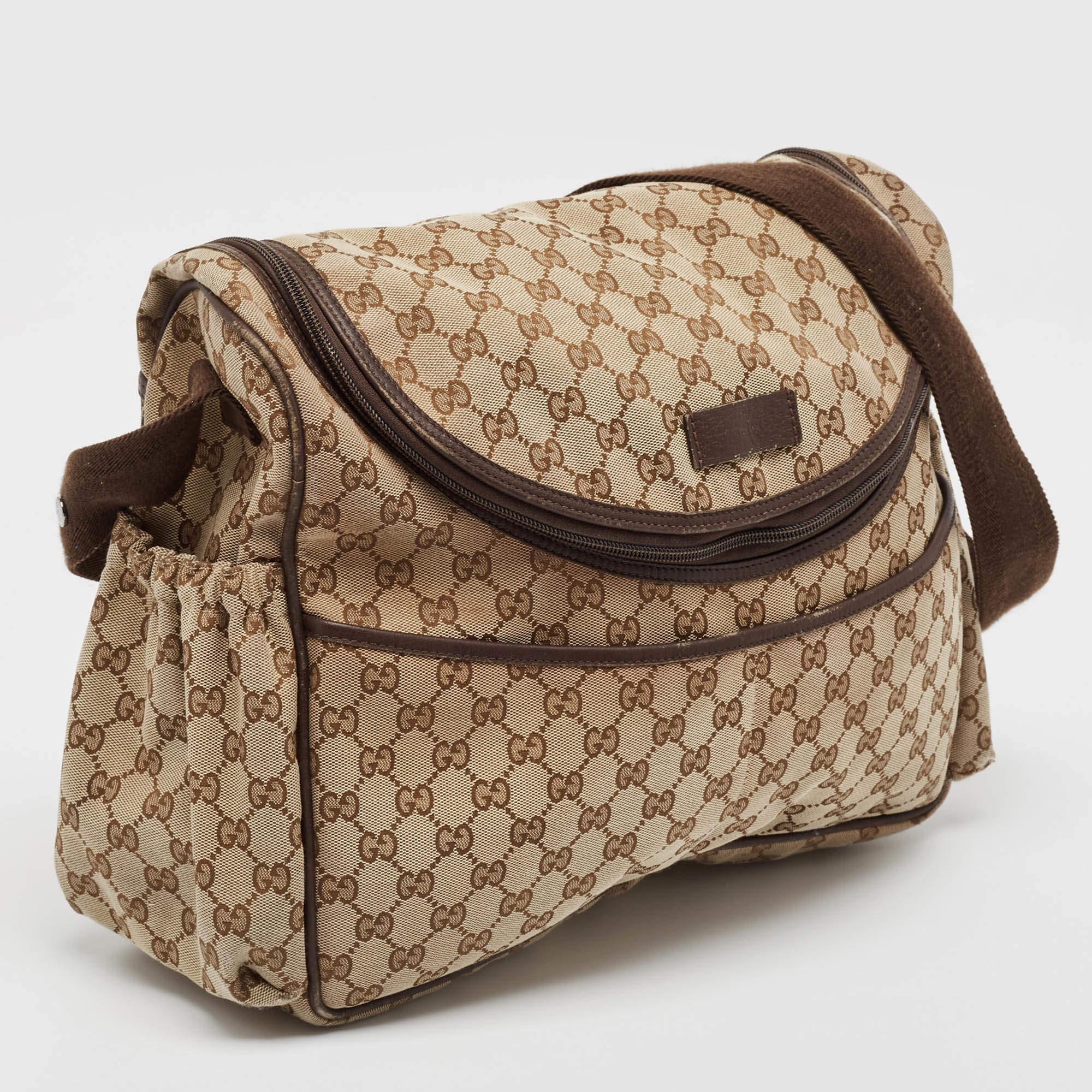 Brown Gucci Beige/Ebony GG Canvas Original Baby Changing Bag