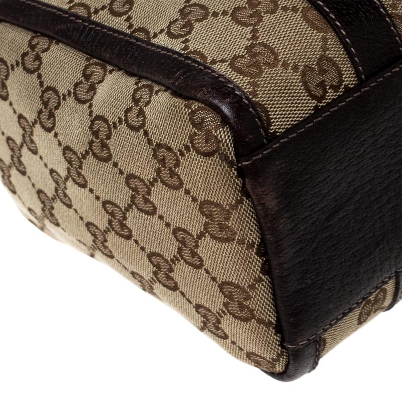 Black Gucci Beige/Ebony GG Canvas Small Joy Boston Bag