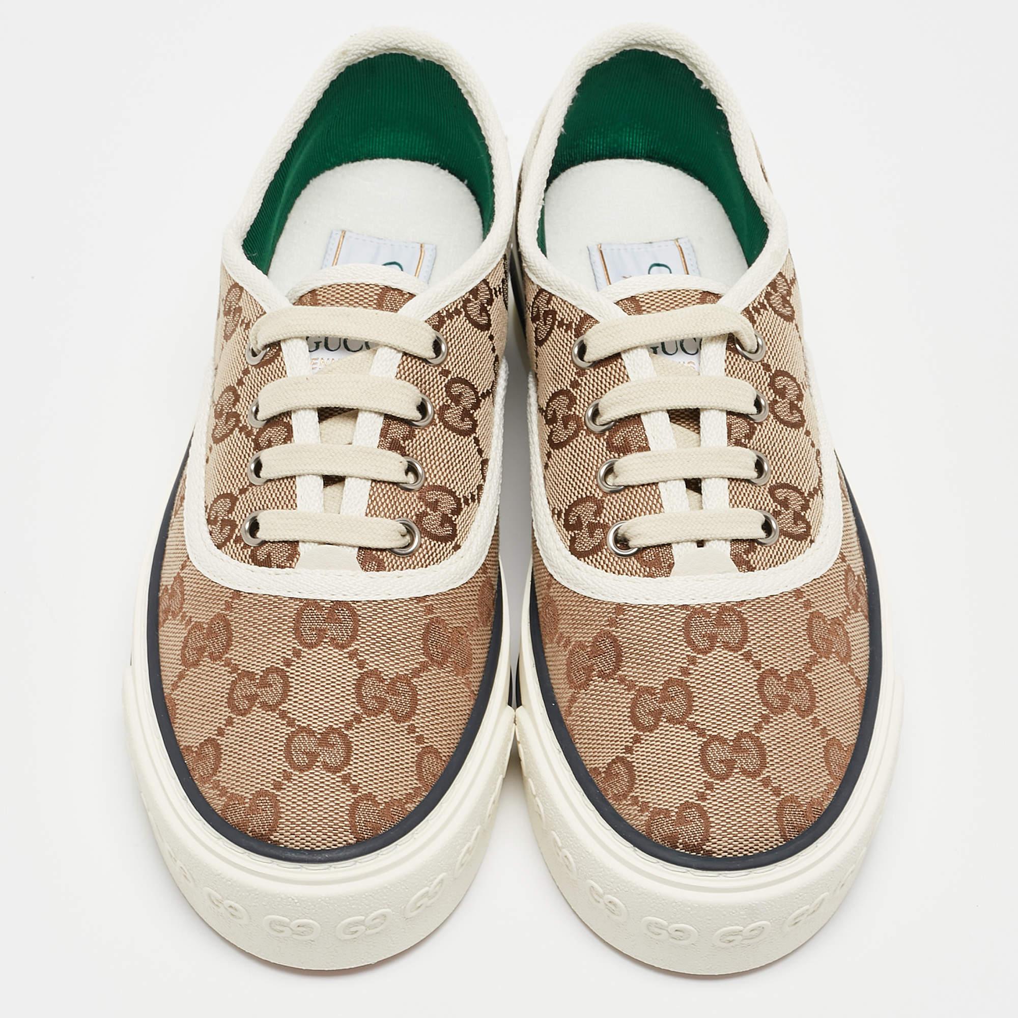 Coming in a classic silhouette, these Gucci Tennis 1977 sneakers are a seamless combination of luxury, comfort, and style. These sneakers are finished with signature details and comfortable insoles.

Includes: Original Dustbag, Original Box, Extra