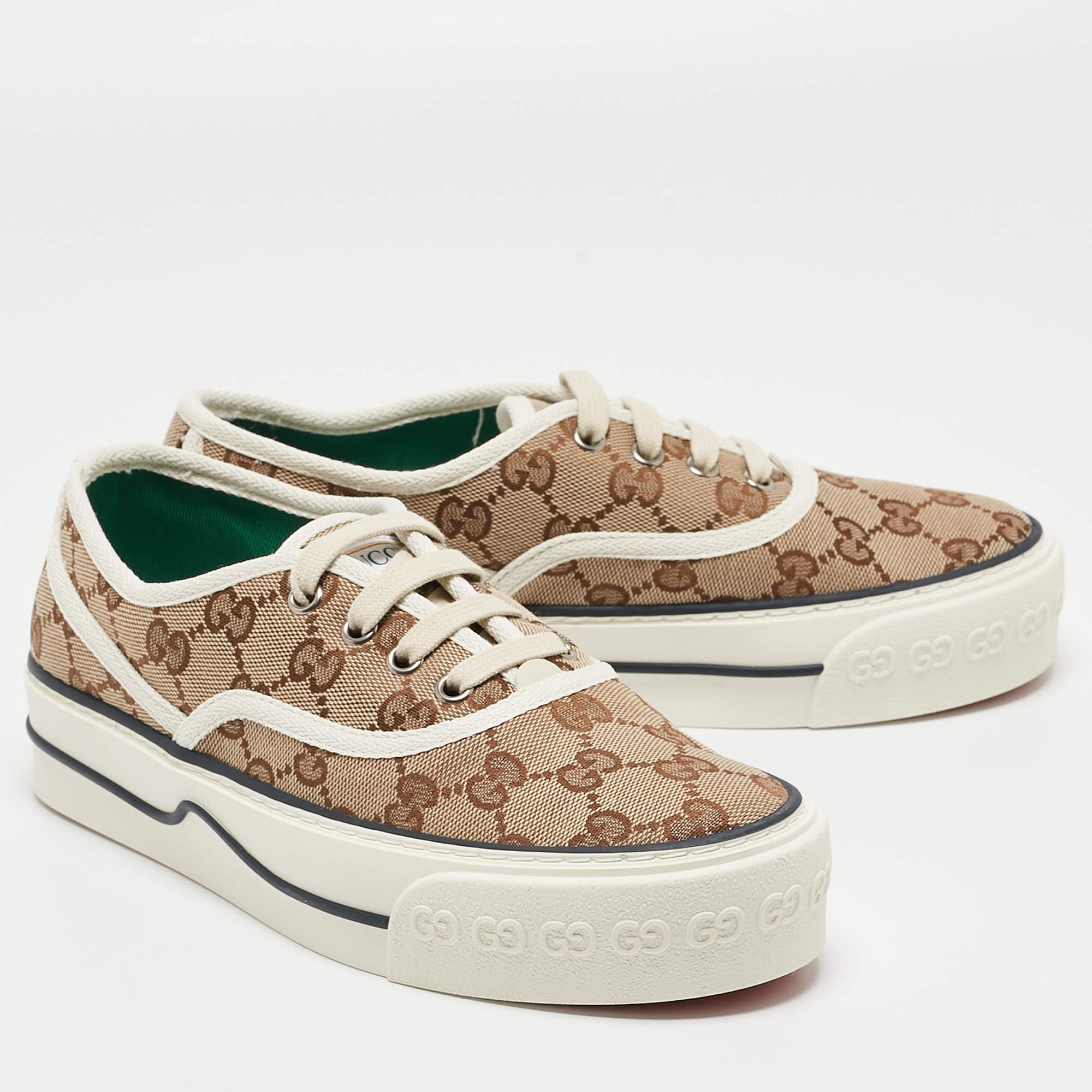 Gucci Beige/Ebony GG Canvas Tennis 1977 Sneakers Size 36 2