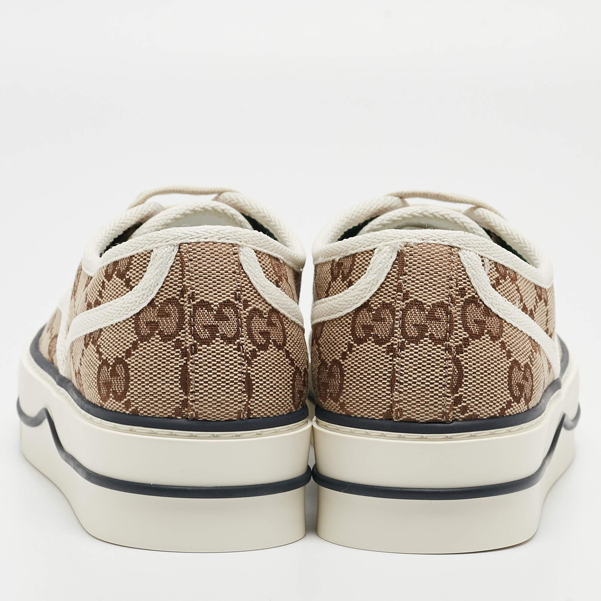 Gucci Beige/Ebony GG Canvas Tennis 1977 Sneakers Size 36 4