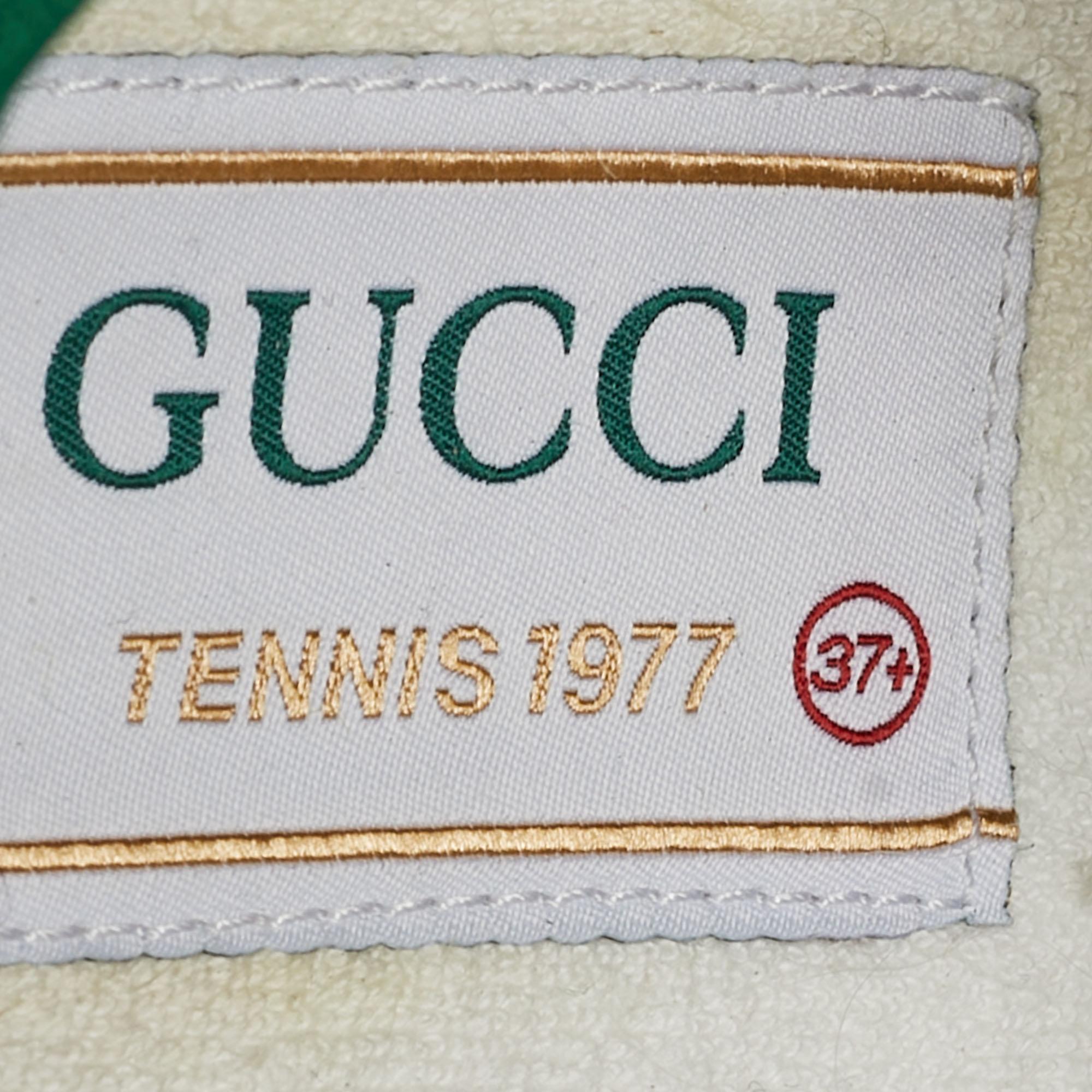 Gucci Beige/Ebony GG Canvas Tennis 1977 Sneakers Size 37.5 In Good Condition In Dubai, Al Qouz 2