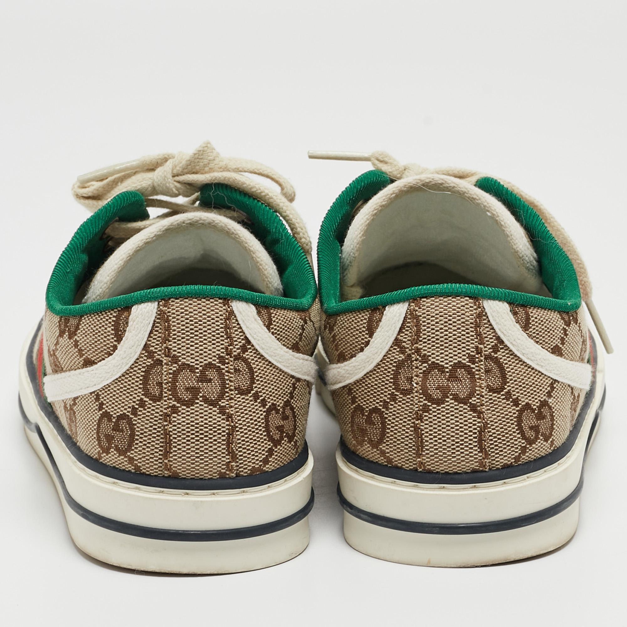 Women's Gucci Beige/Ebony GG Canvas Tennis 1977 Sneakers Size 37.5