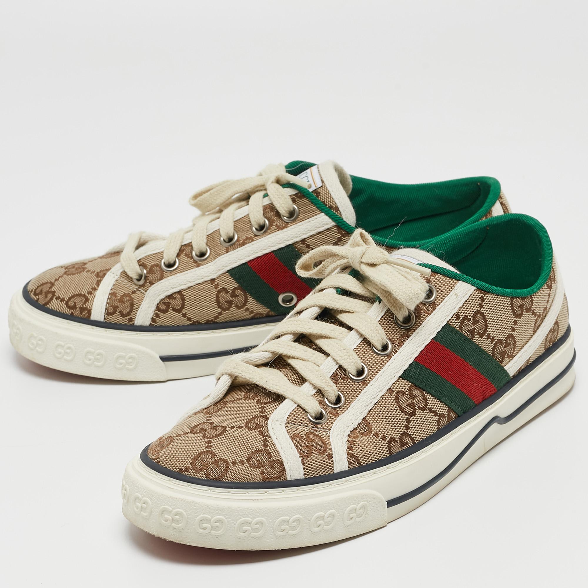 Gucci Beige/Ebony GG Canvas Tennis 1977 Sneakers Size 37.5 3