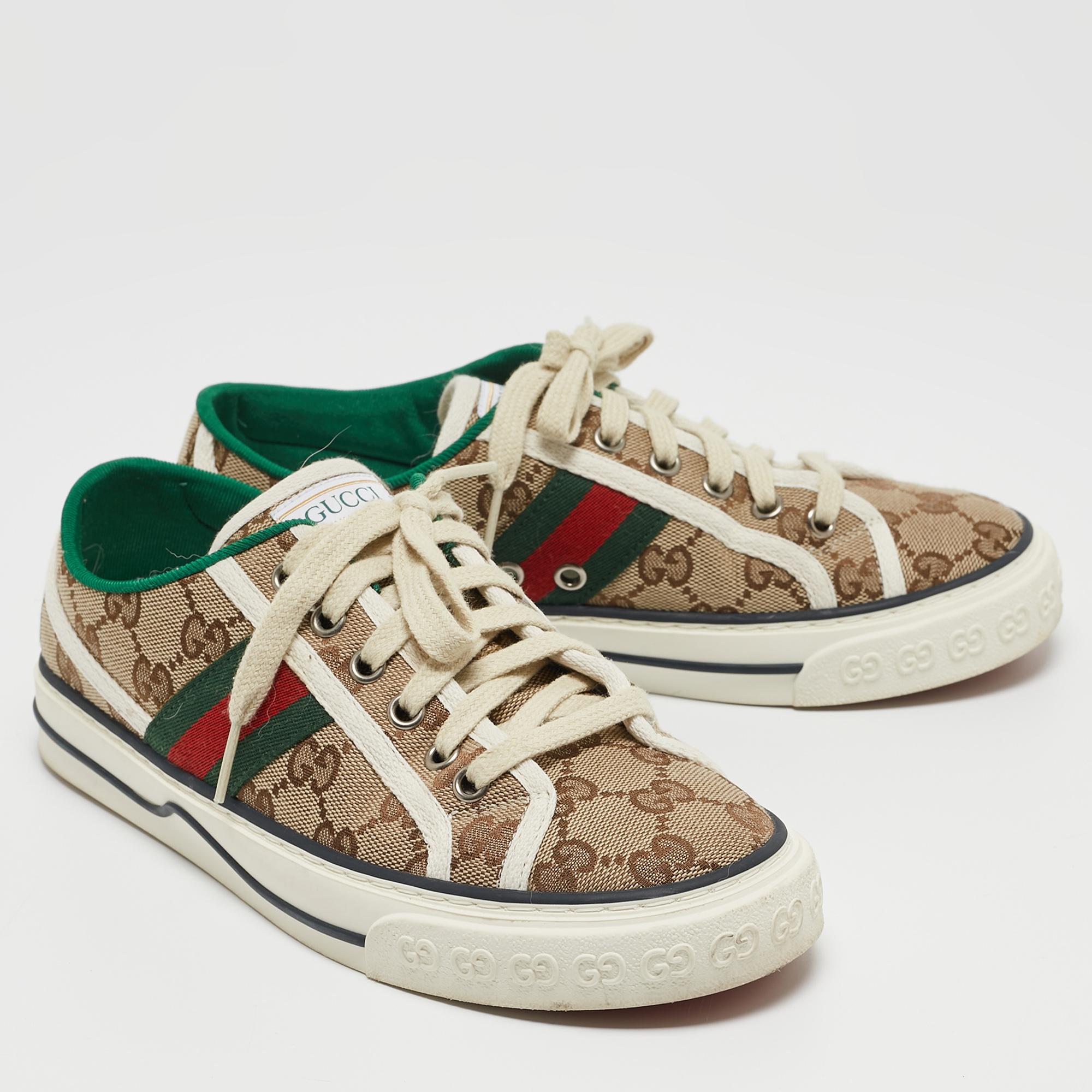 Gucci Beige/Ebony GG Canvas Tennis 1977 Sneakers Size 37.5 4