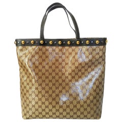 Gucci Beige/Ebony GG Crystal Babouska Studded Tote