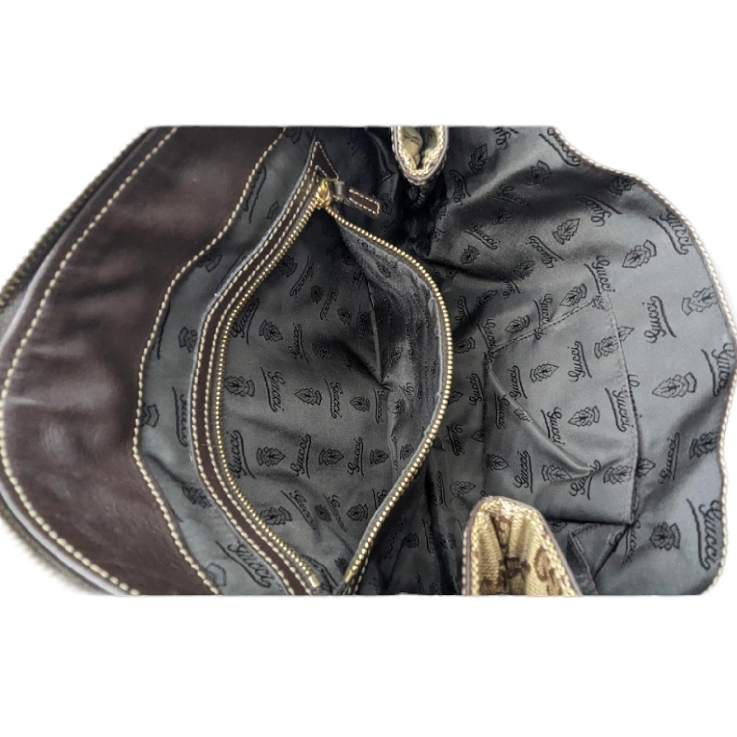 Gucci Beige/Ebony GG Crystal Hysteria Clutch Bag For Sale 4