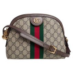 Gucci Beige/Ebony GG Supreme Canvas and Leather Small Ophidia Crossbody Bag