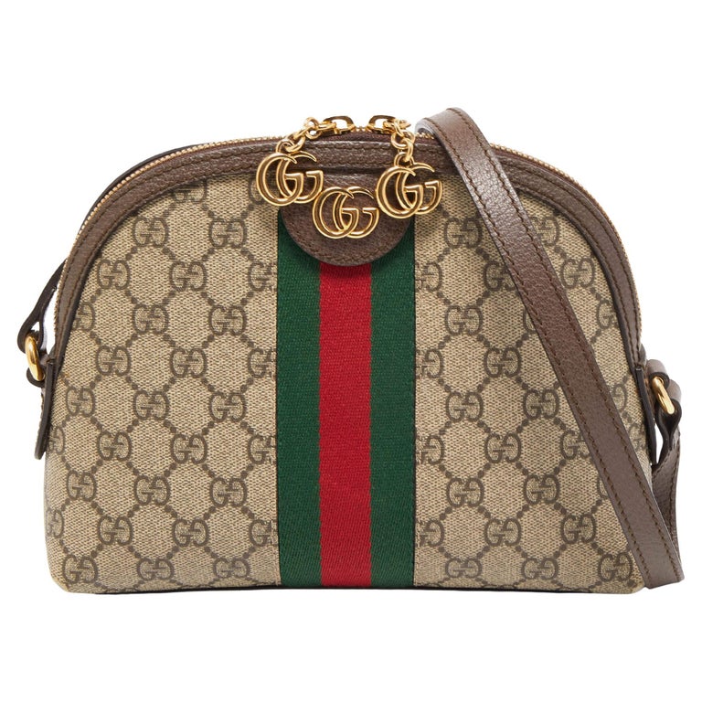 Gucci Ophidia Jumbo GG Small Shoulder Bag Beige/Lilac in Canvas