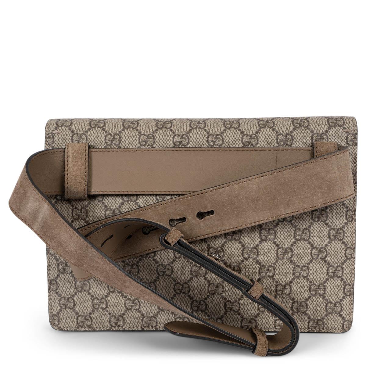 GUCCI beige ebony GG Supreme canvas DIONYSUS Belt Bag In Excellent Condition For Sale In Zürich, CH