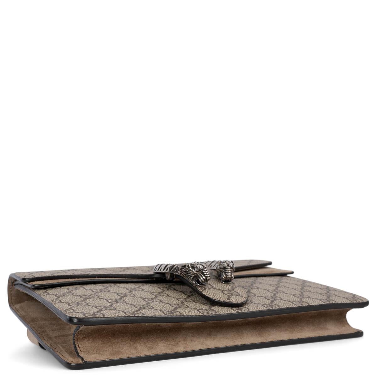 GUCCI beige ebony GG Supreme canvas DIONYSUS Belt Bag In Excellent Condition For Sale In Zürich, CH