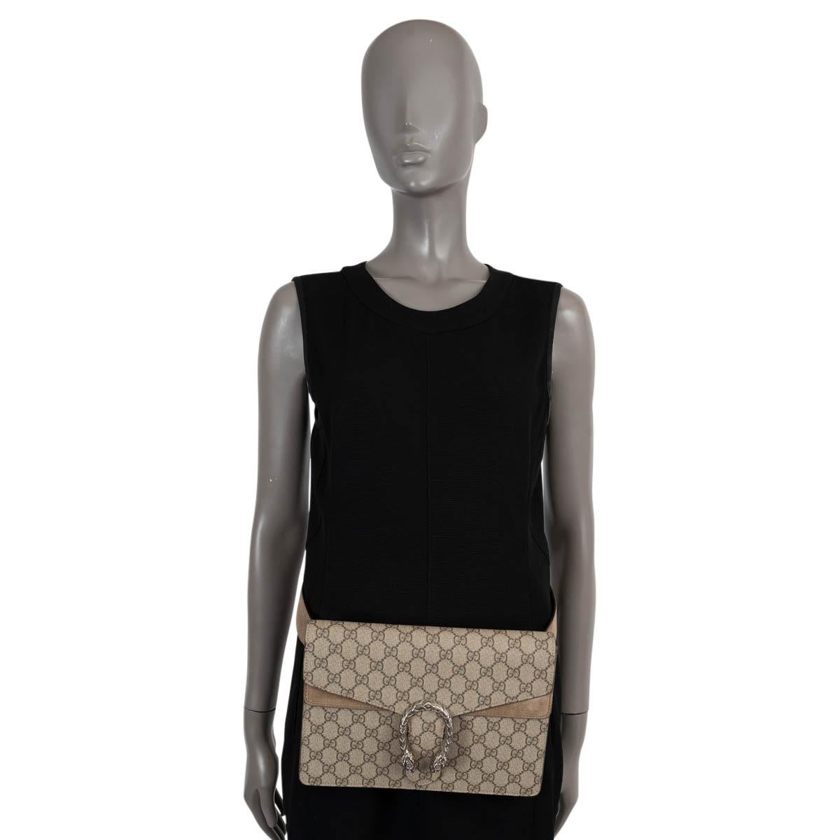 GUCCI beige ebony GG Supreme canvas DIONYSUS Belt Bag For Sale 4
