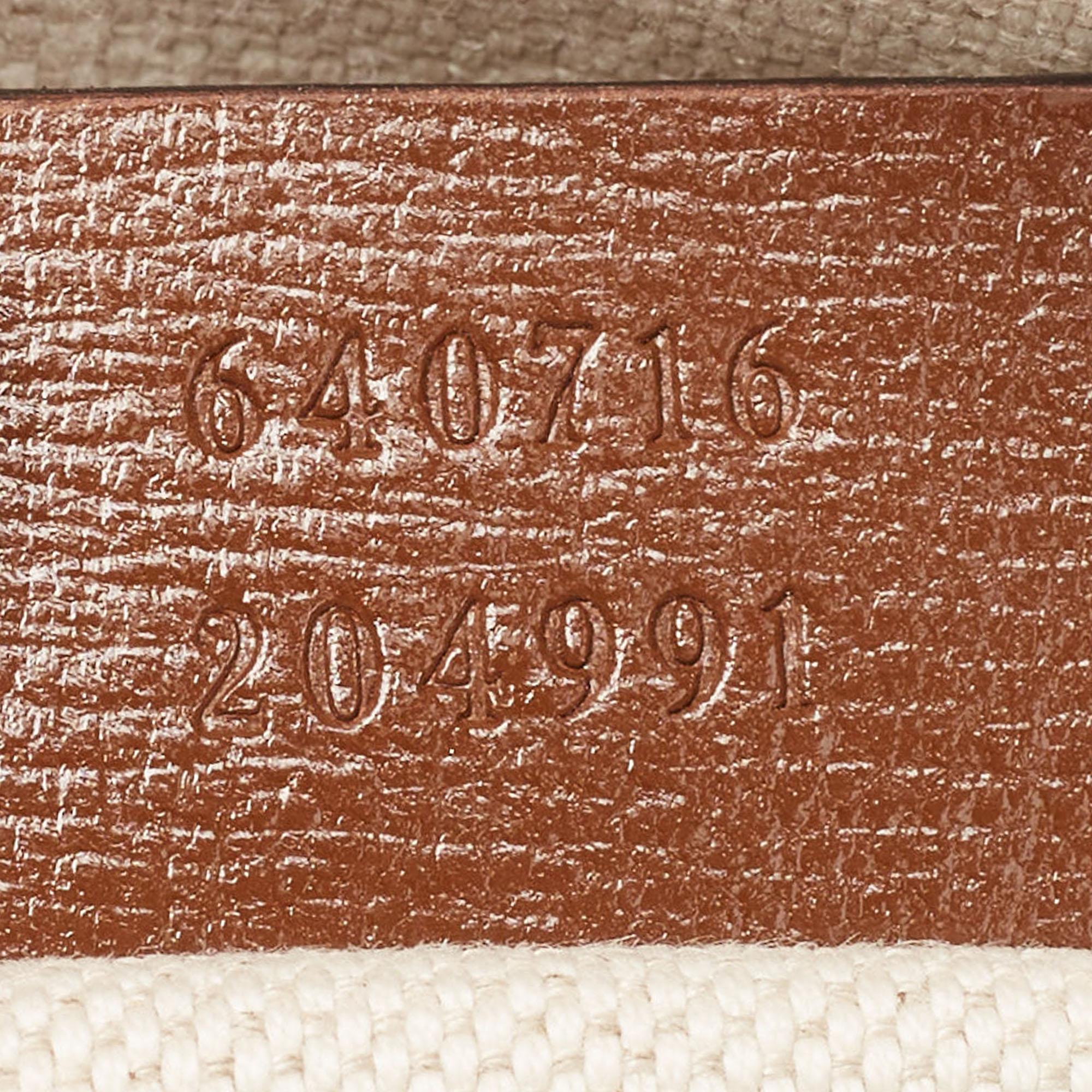 Gucci Beige/Ebony GG Supreme Canvas Mini Horsebit 1955 Top Handle Bag For Sale 6