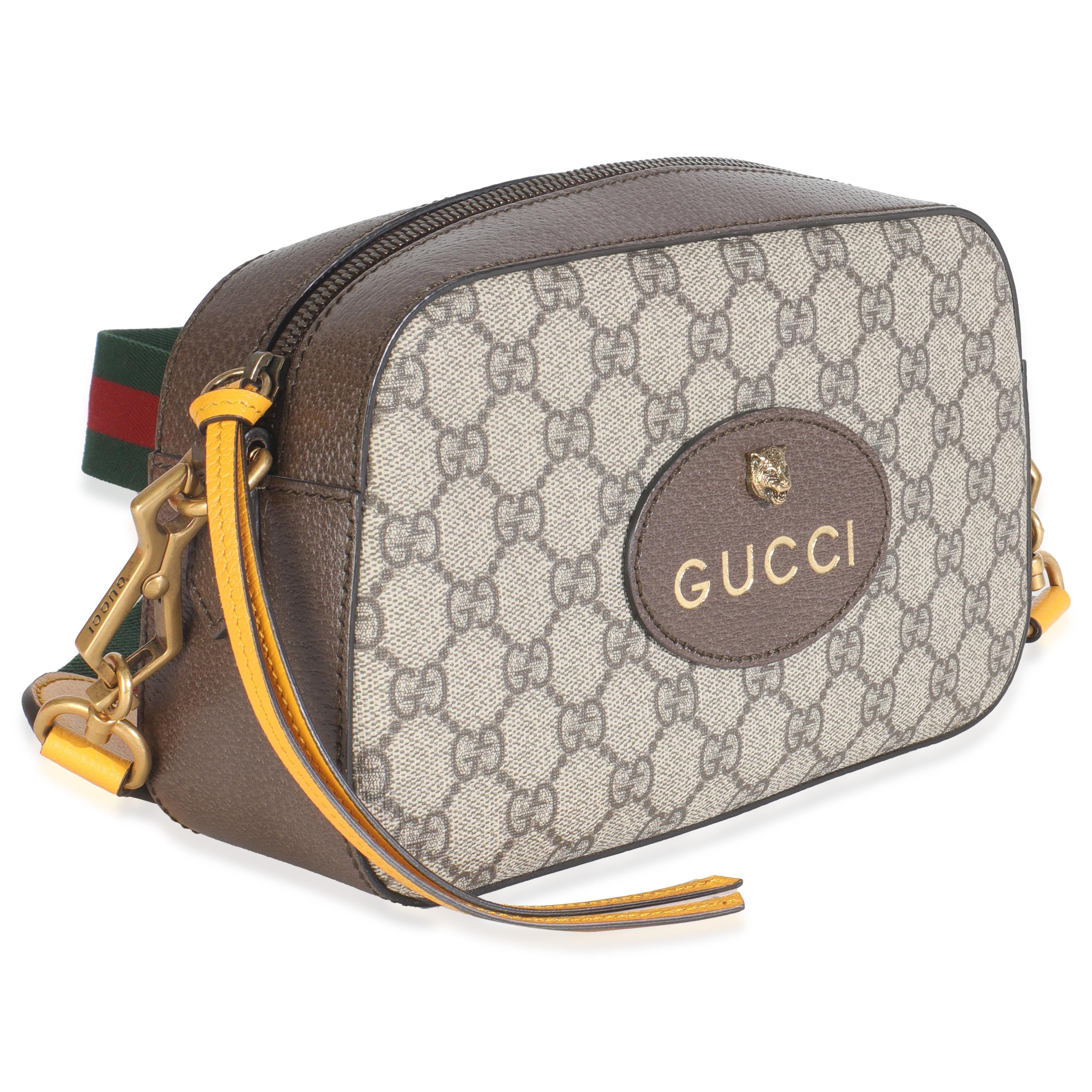 Bolso Mensajero Gucci Beige Ébano GG Supreme Canvas Neo Vintage en Excelente estado para la venta en New York, NY