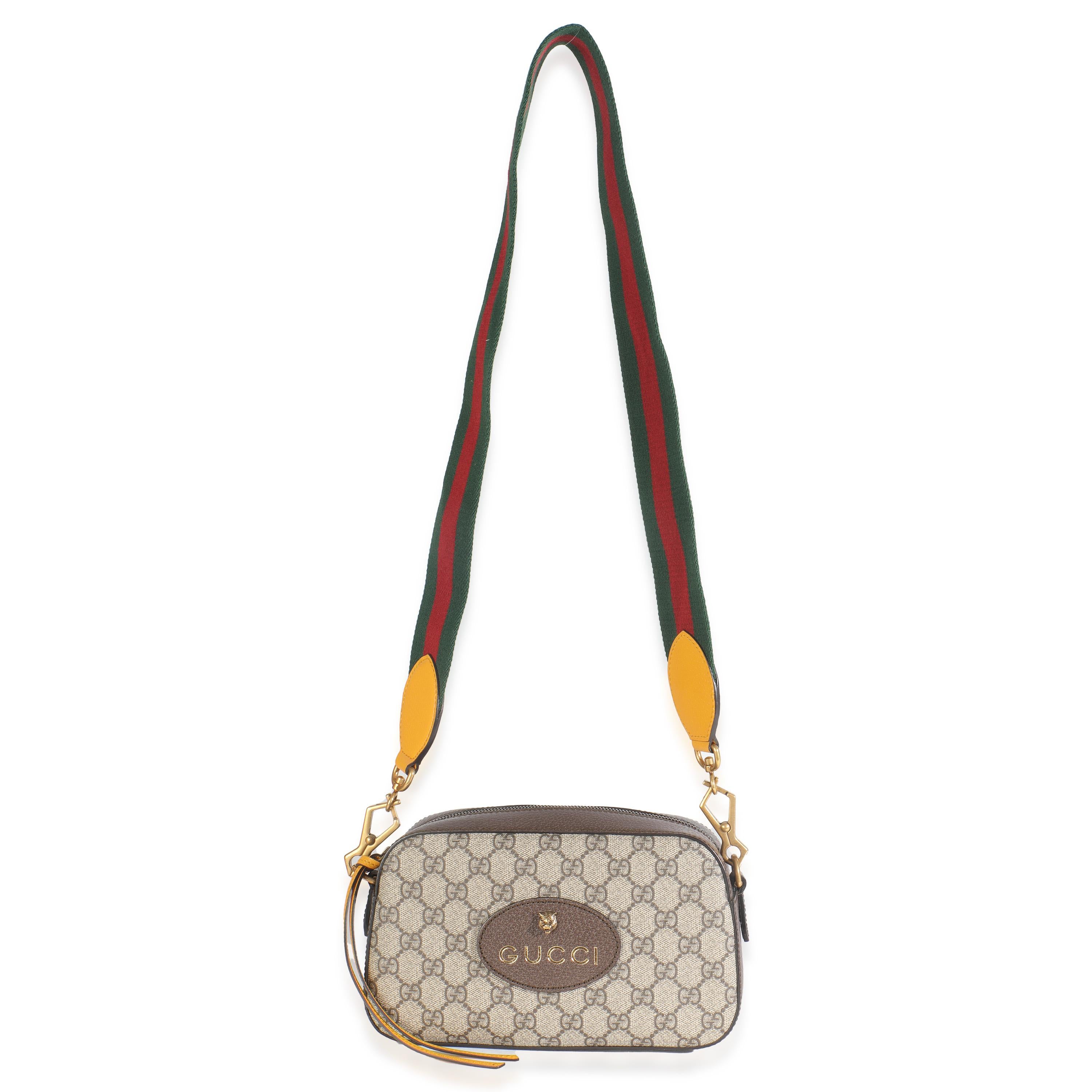 Bolso Mensajero Gucci Beige Ébano GG Supreme Canvas Neo Vintage en venta 2
