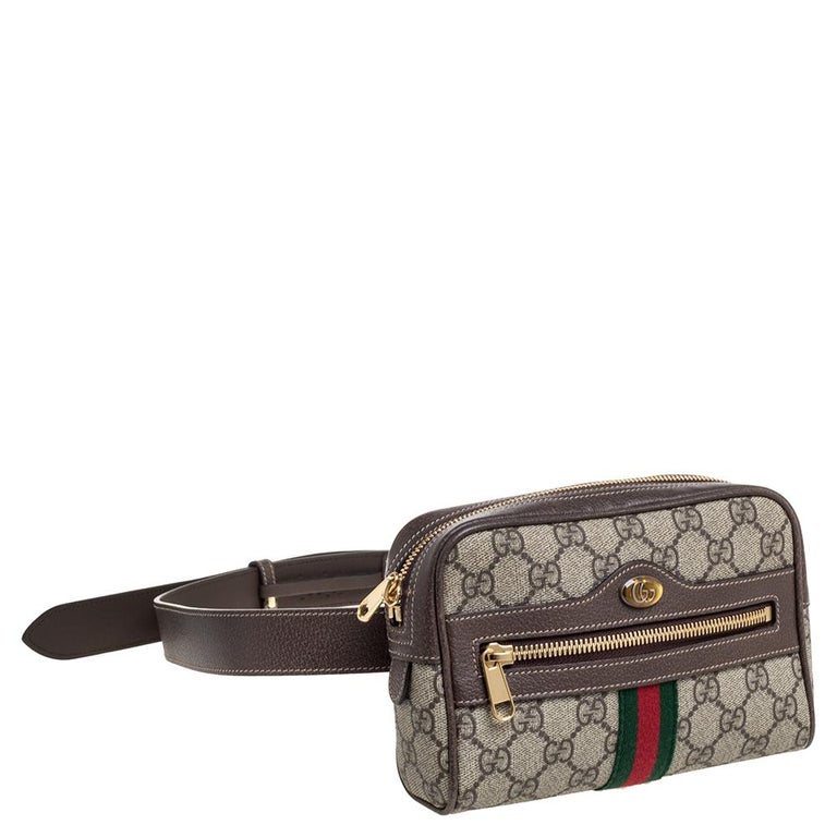 Gucci Beige/Ebony GG Supreme Coated Canvas and Leather Ophidia Belt Bag ...