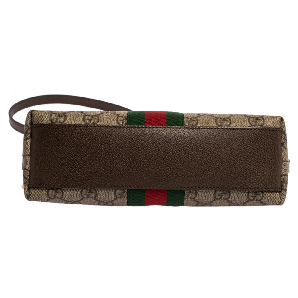 Women's Gucci Beige/Ebony GG Supreme Coated Canvas and Leather Ophidia Crossbody Bag