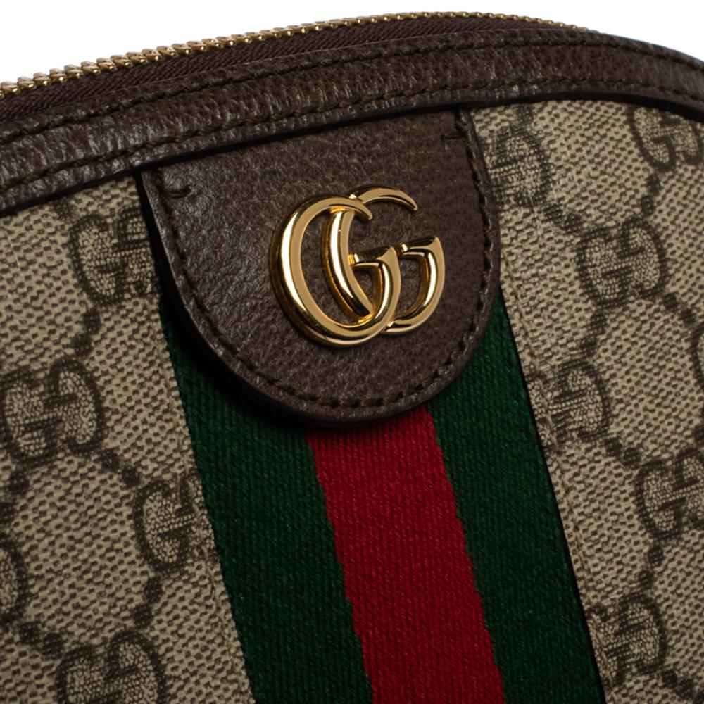 Gucci Beige/Ebony GG Supreme Coated Canvas and Leather Ophidia Crossbody Bag 1