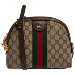 Gucci Beige/Ebony GG Supreme Coated Canvas and Leather Ophidia Crossbody Bag