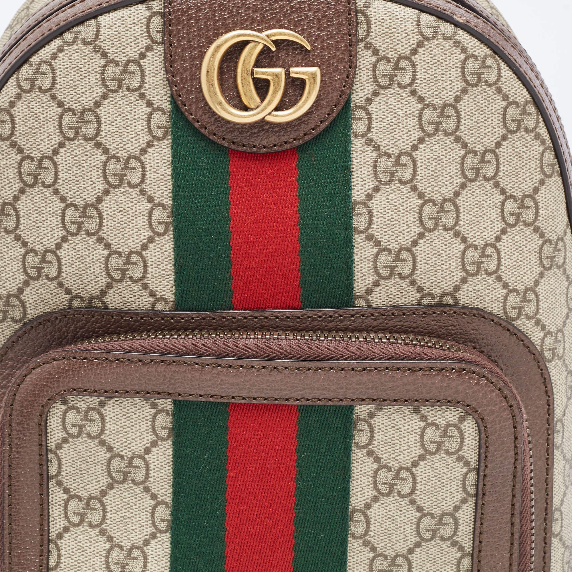 Gucci Beige/Ebony GG Supreme Coated Canvas Small Ophidia Backpack 4