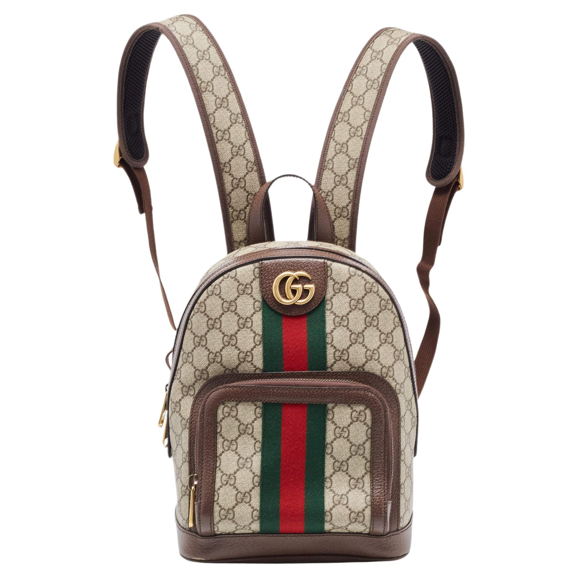 Gucci Beige/Ebony GG Supreme Coated Canvas Small Ophidia Backpack