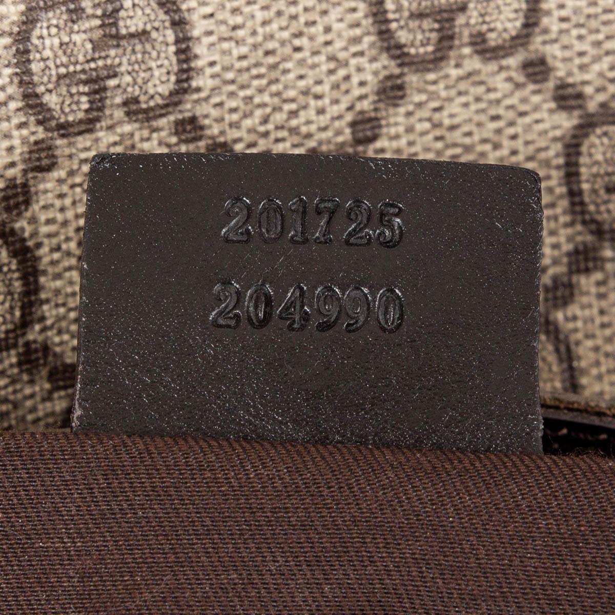 GUCCI beige / ebony GG SUPREME DOUBLE BUCKLE Messenger Bag 1