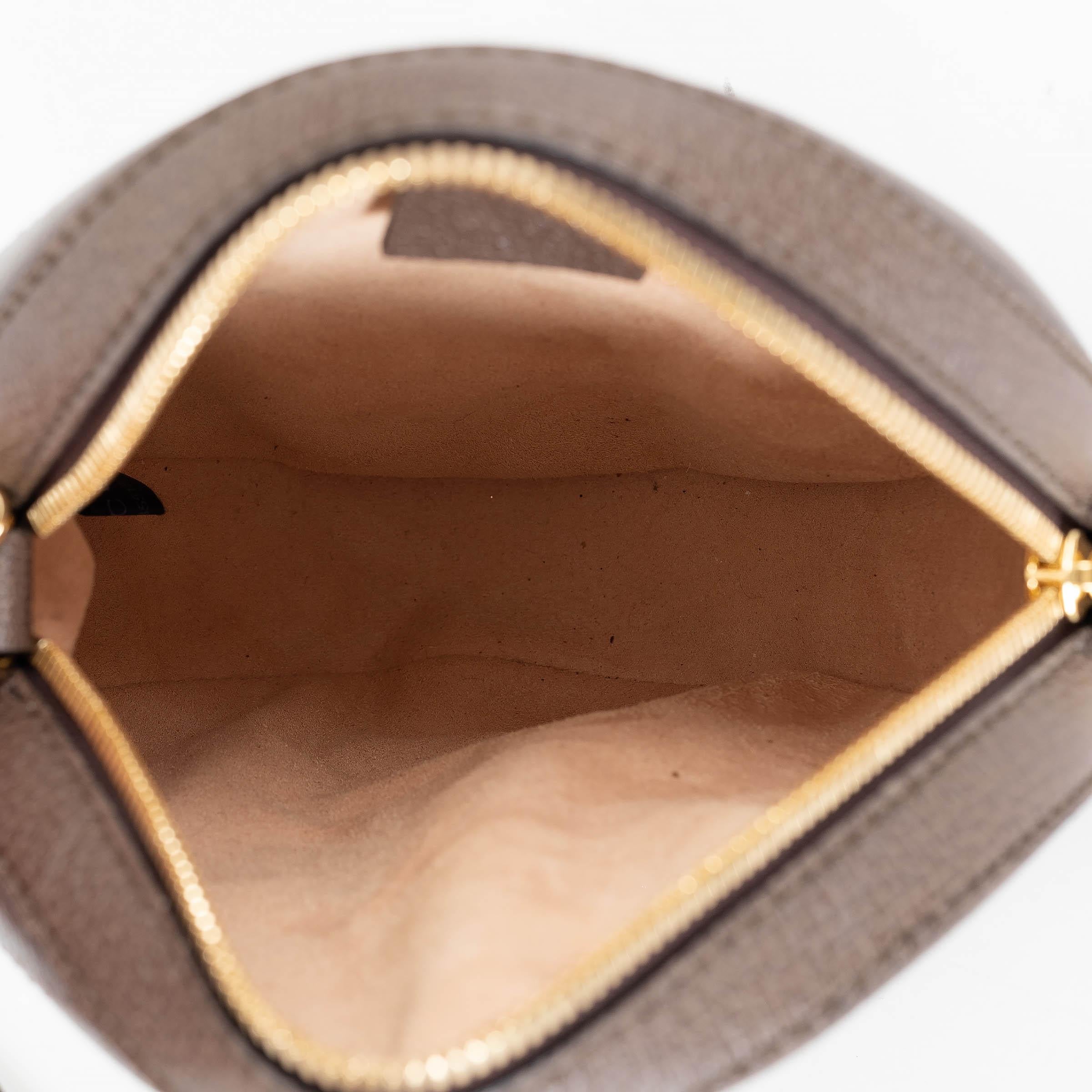 De las mujeres Bolso GUCCI beige y ébano GG SUPREME ROUND OPHIDIA MINI en venta