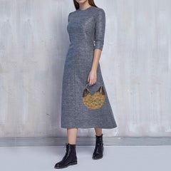 Mini Hobo in tela e pelle con stampa Horsebit di Gucci in beige/ebano