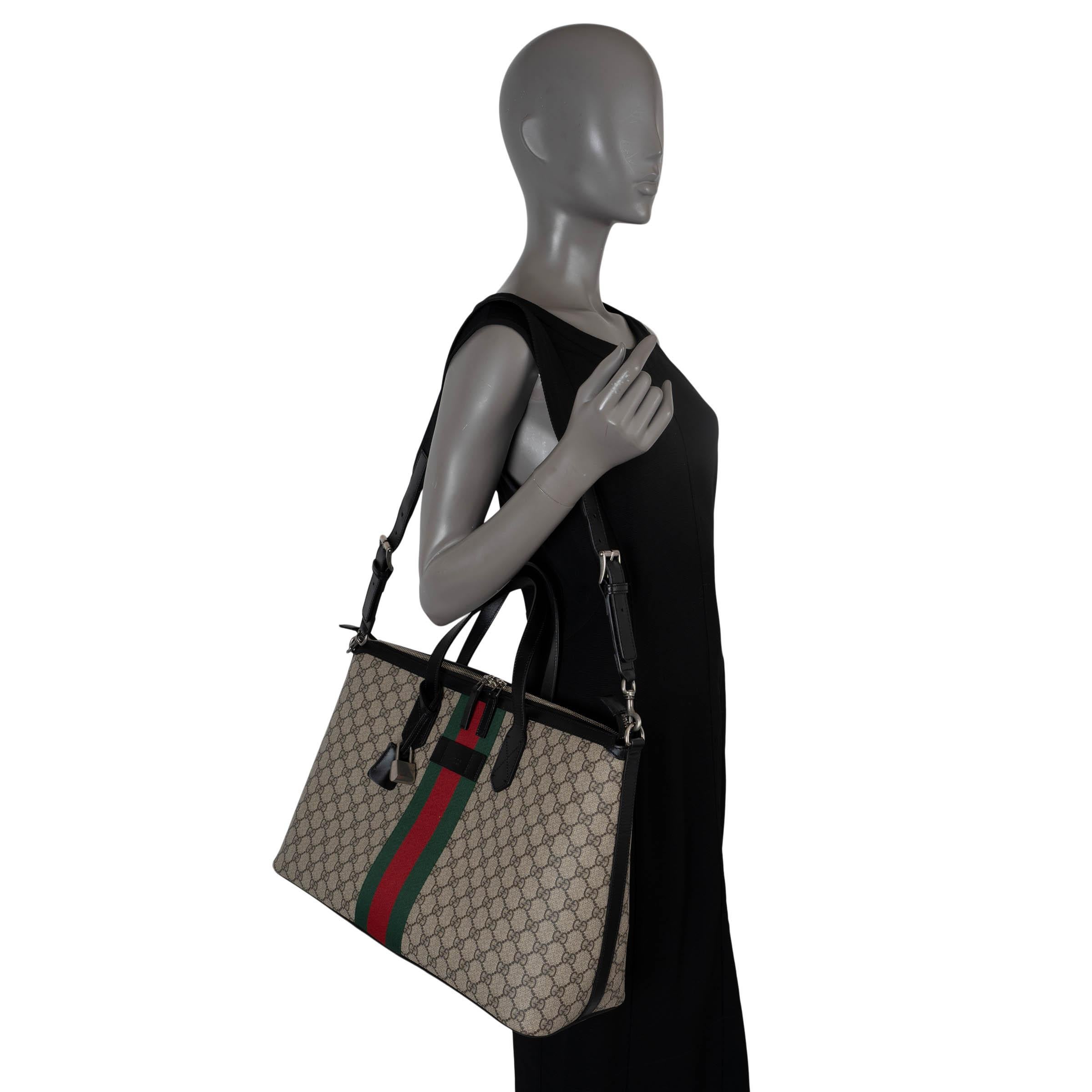 GUCCI beige ebony WEG GG SUPREME Duffle Bag 5