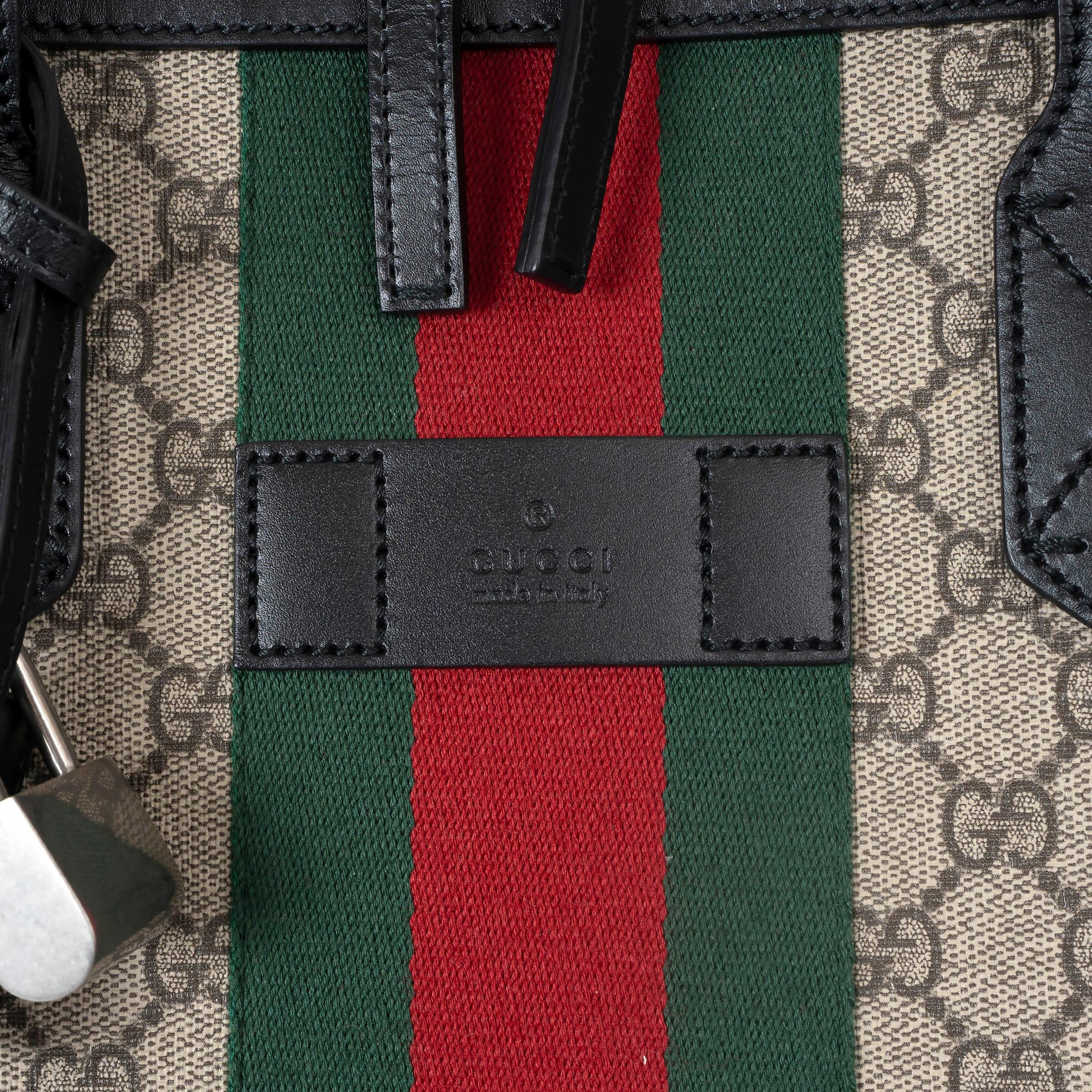 GUCCI beige ebony WEG GG SUPREME Duffle Bag 1
