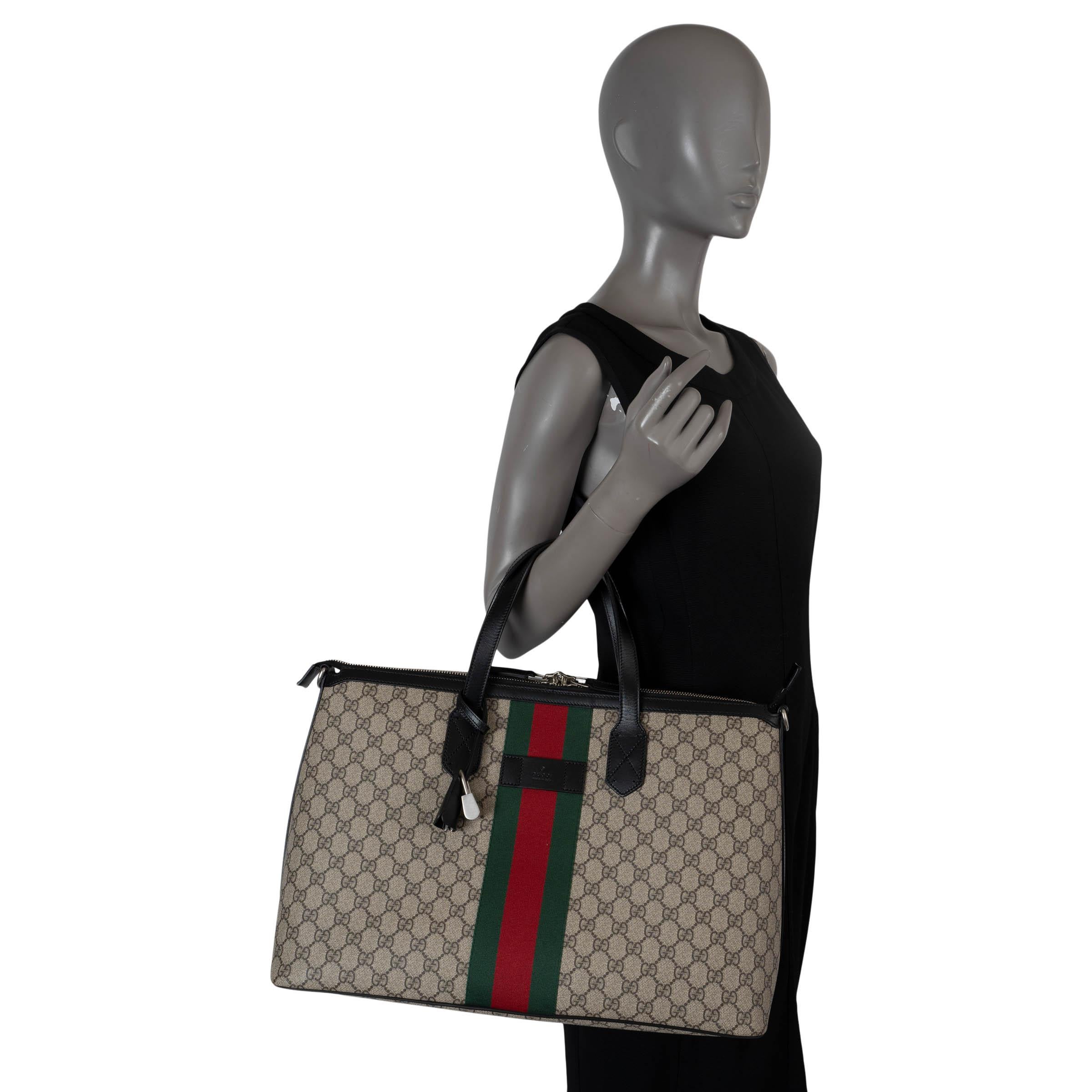 GUCCI beige ebony WEG GG SUPREME Duffle Bag 4