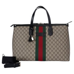 GUCCI beige ebony WEG GG SUPREME Duffle Bag