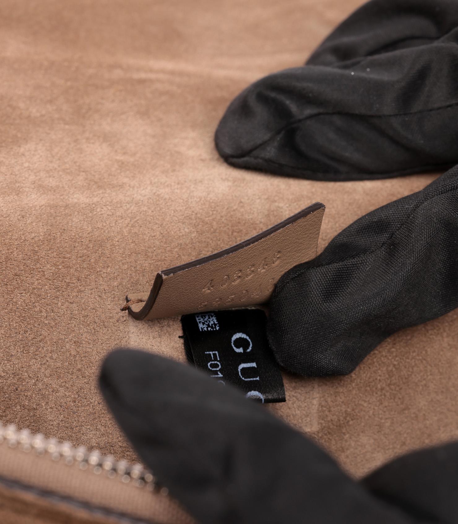 Gucci Beige Embroidered GG Supreme Canvas & Brown Suede Medium Dionysus 4