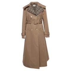 Used Gucci Beige Gabardine Butterfly Embroidered Trench Coat M