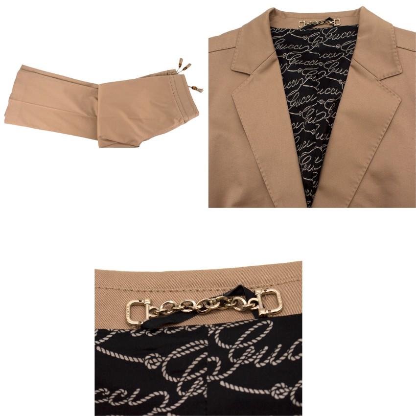 Gucci beige gabardine safari suit US 6 In Good Condition In London, GB
