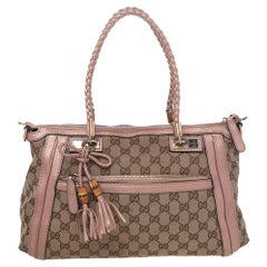 Gucci Beige GG Canvas and Leather Bell Satchel