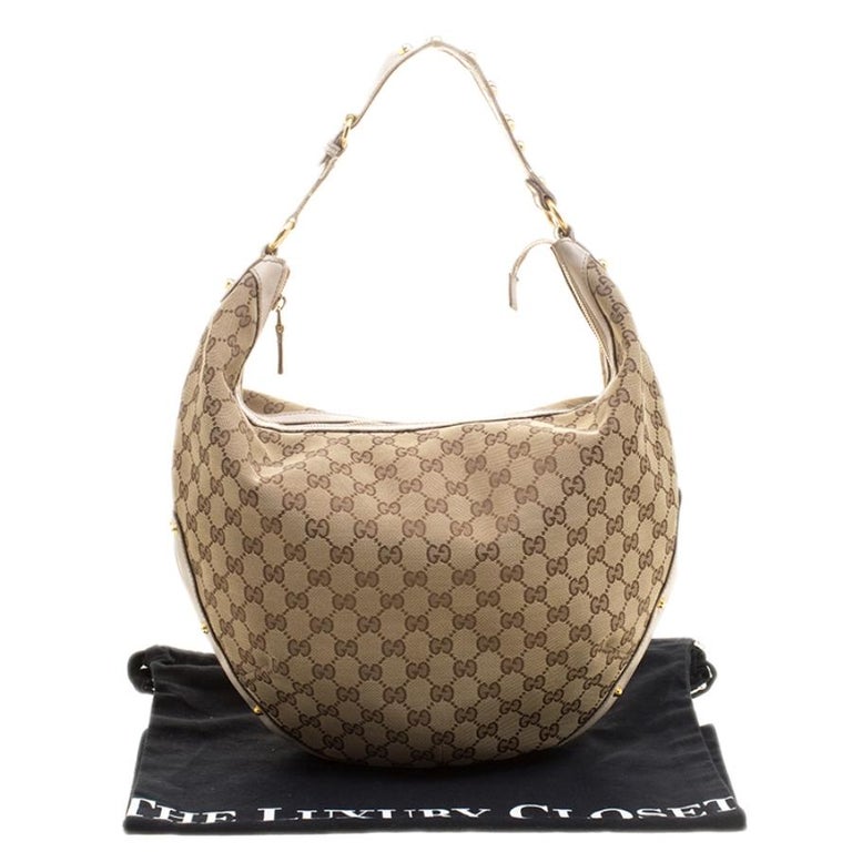 Gucci GG Canvas Crescent Hobo - Brown Shoulder Bags, Handbags