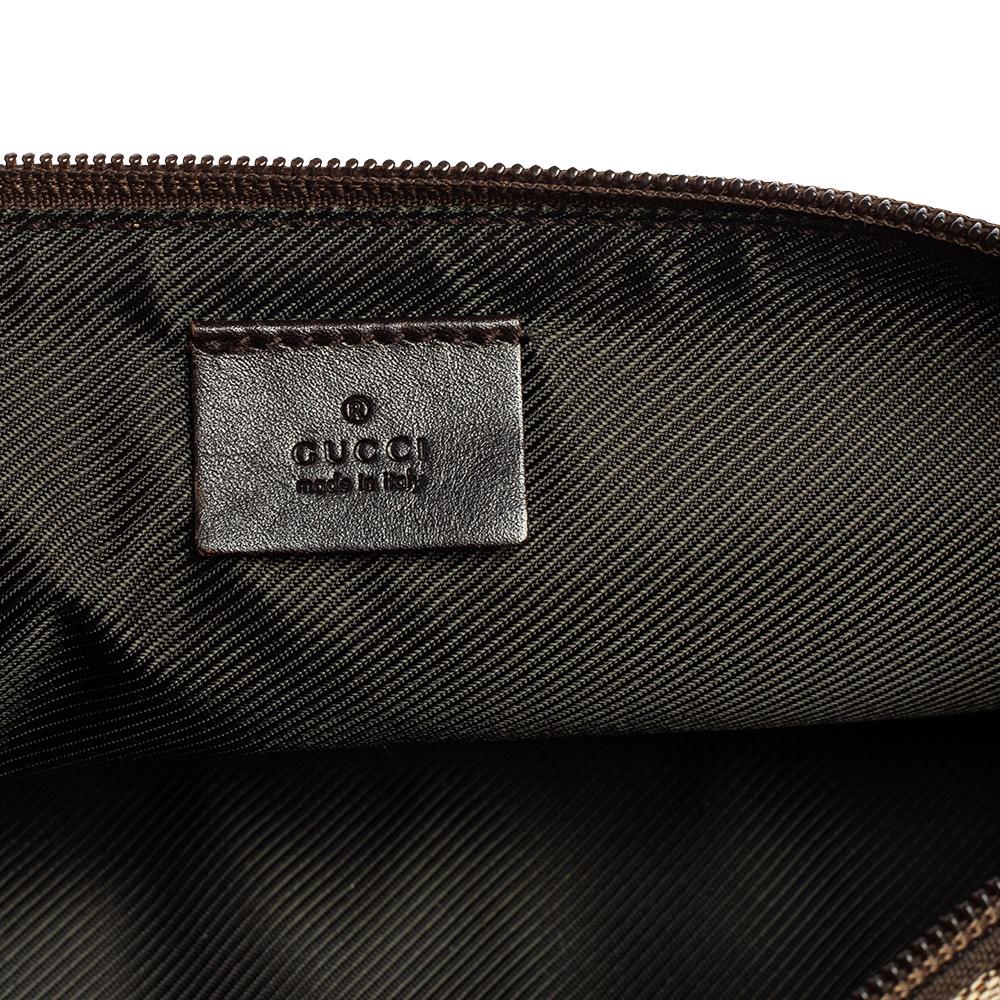 Gucci Beige GG Canvas and Leather Boat Pochette Bag 3