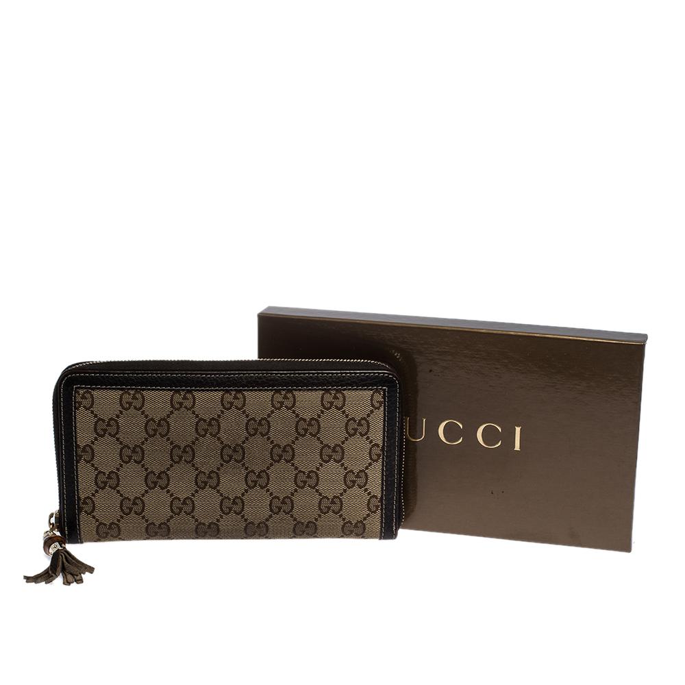 Gucci Beige GG Canvas and Leather Continental Zip Around Wallet 7