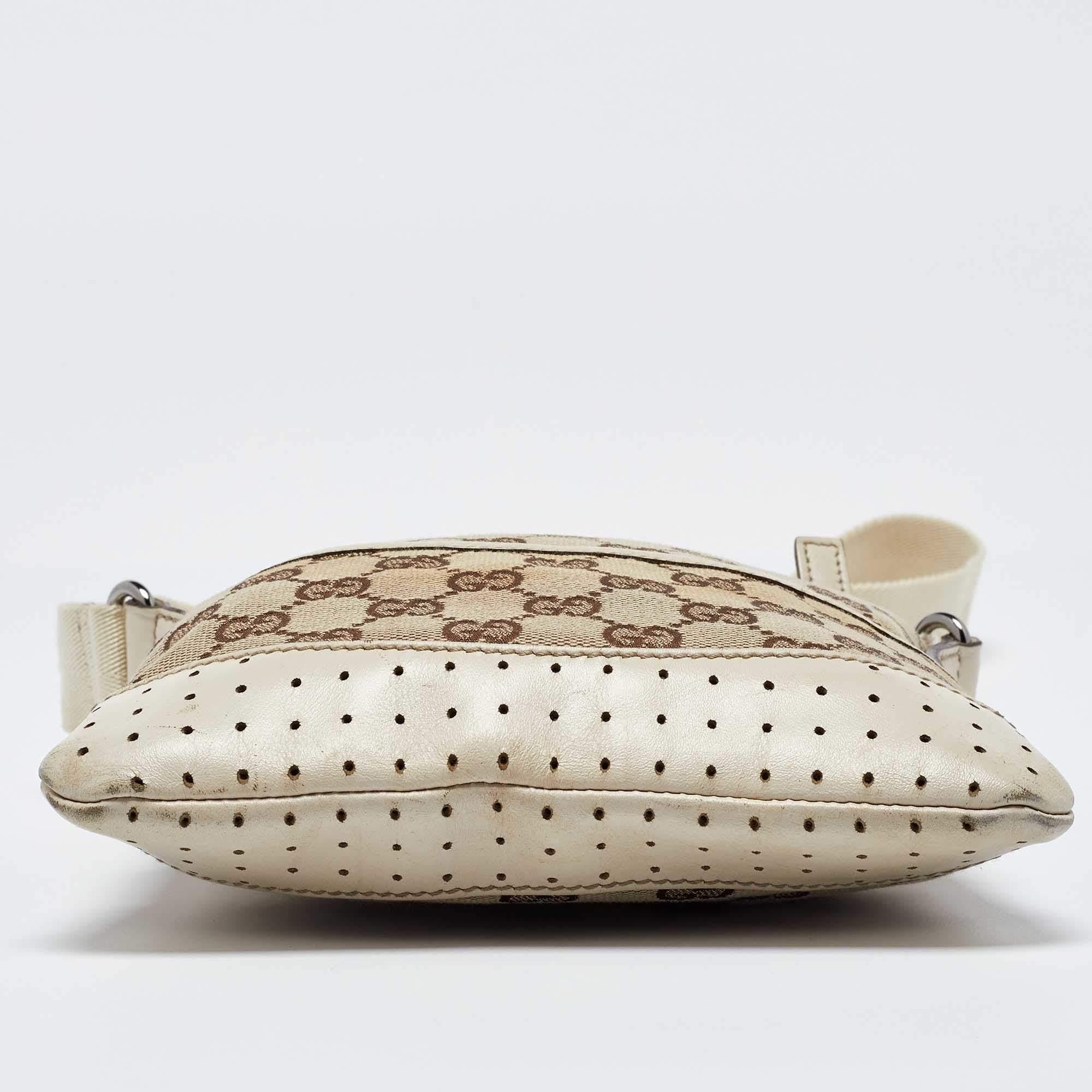 Bolso cruzado de lona y piel Gucci Beige GG 2