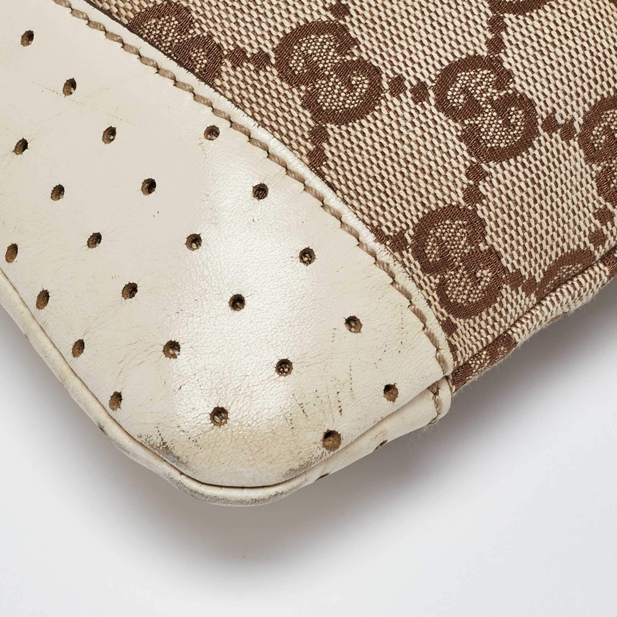 Bolso cruzado de lona y piel Gucci Beige GG 5