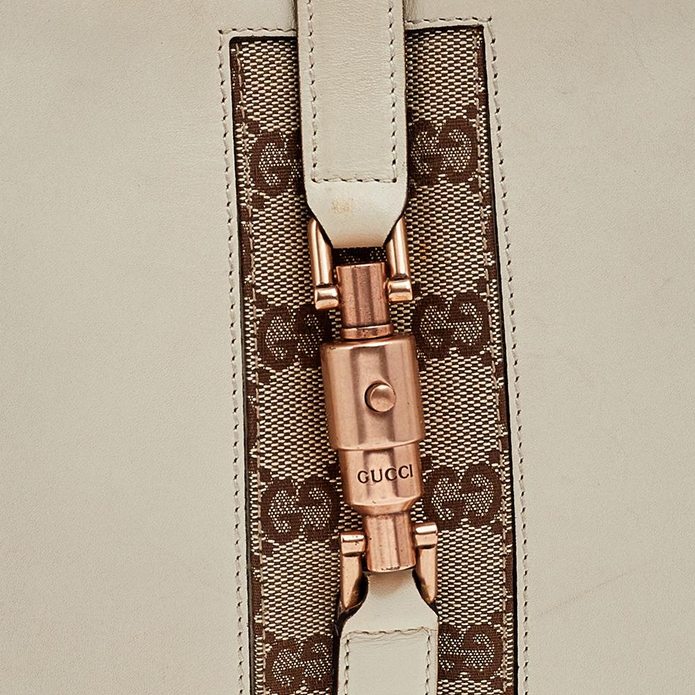 Women's Gucci Beige GG Canvas And Leather Jackie Nailhead Hobo