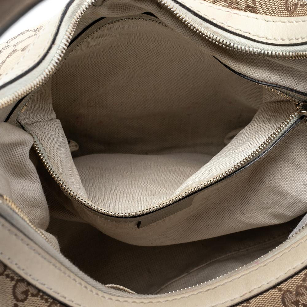 Gucci Beige GG Canvas And Leather Lovely Heart Hobo 3