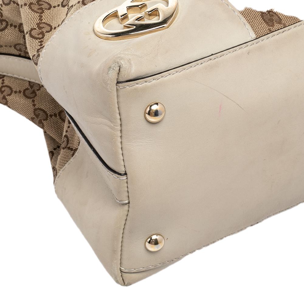 Gucci Beige GG Canvas And Leather Lovely Heart Hobo 4